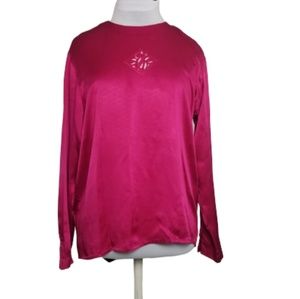 Early 80s Designer Silk Magenta 35" Bust